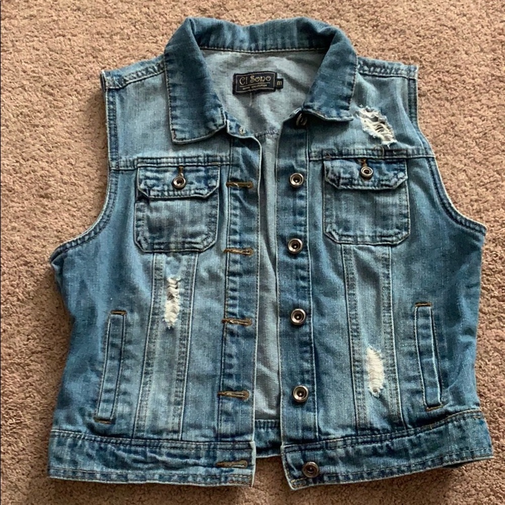 5 for $20! Ci Sono sleeveless Jean jacket